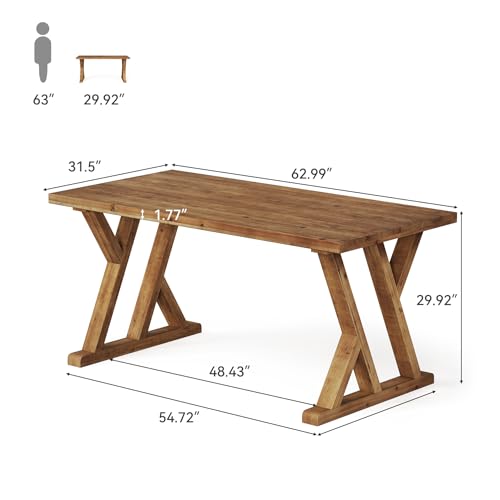 63" Solid Wood Executive Desk for Home Office, view 3