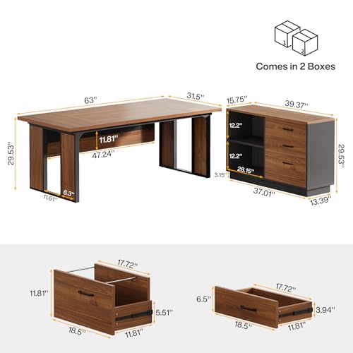 Tribesigns 63‘’ L-Shaped Executive Desk, view 3
