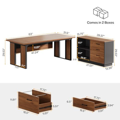 Tribesigns 63‘’ L-Shaped Executive Desk, view 3