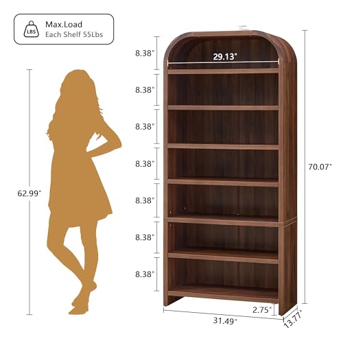 70" Tall Arched Bookcase, view 4