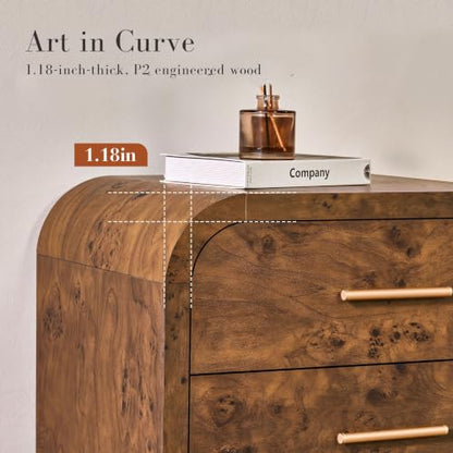 Curved 9-Drawer Dresser for Bedroom, 63" Wide Modern Chest of Drawers, view 7