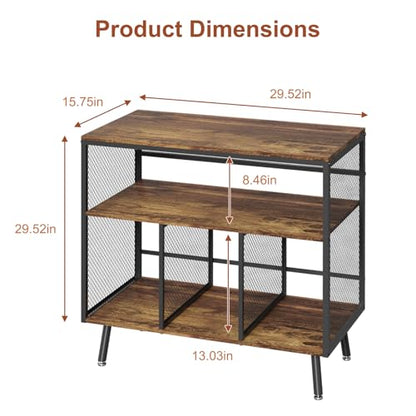 Record Player Stand with Vinyl Storage, view 4