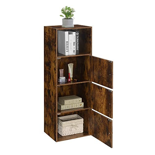 Xtra Storage Three-Door Cabinet with Shelf in Walnut Wood Finish