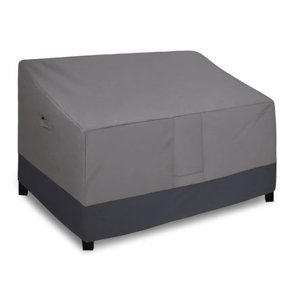 Heavy Duty 2 Seater Outdoor Loveseat Cover, Waterproof Windproof Patio Furniture Sofa Cover with Air Vent (58Wx32.5Dx31H inch, Gray/Dark Gray)