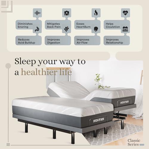 Classic Adjustable Bed Base with Gel Memory Foam, USB Lights, Zero Gravity, view 4