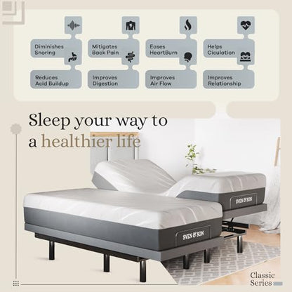 Classic Adjustable Bed Base with Gel Memory Foam, USB Lights, Zero Gravity, view 4