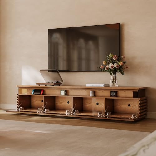 94.49'' Fully Assembled TV Stand with Adjustable LED Lights, Walnut, view 4