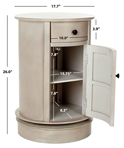 SAFAVIEH Furniture - Tabitha 1-Drawer Accent Table - Vintage Grey - Solid Wood - Farmhouse Storage Design - Ideal for Living Room, Entryway, 17.7"W x 17.7"D x 26"H - Fully Assembled (AMH5712A)
