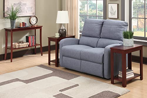 Designs2Go Baja Chairside End Table 23.75"- Modern Living Room Table with Storage Shelf, Transitional Bedside Table, Mahogany