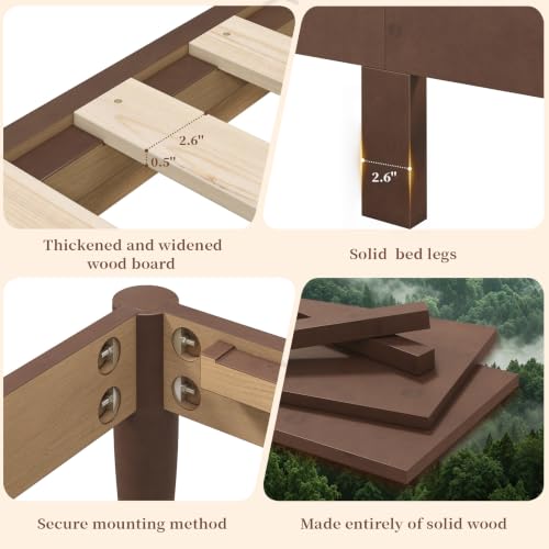 Solid Wood Queen Bed Frame, view 8