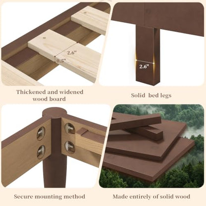 Solid Wood Queen Bed Frame, view 8