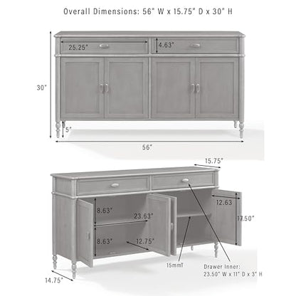 Amara Sideboard Cabinet, Turned Legs, view 4