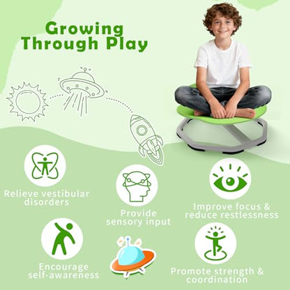 Spinning Chair for Kids, Sensory Swivel Chair for Autistic Children