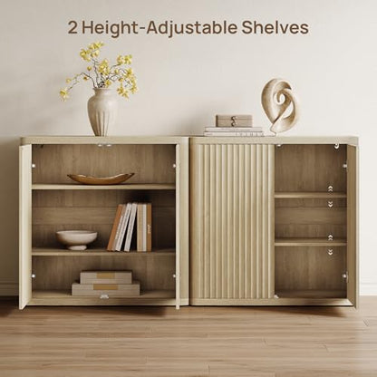 Buffet Cabinet with Storage Sideboard Accent Modern Credenza with Doors, view 6