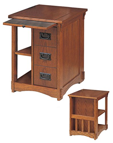 Powell Furniture Mission Oak Powell Magazine Cabinet Table, 22.5"L x 18.125"W x 24"H