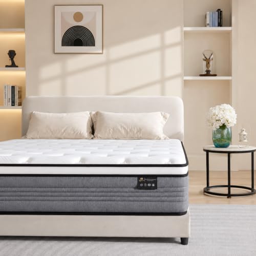 King Size Matresses, 14 Inch Pocketed Spring King Mattress in a Box, view 4