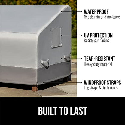 GORILLA GRIP Waterproof Large Outdoor Patio Sofa Cover, 3 Seater 80 Inch, Heavy Duty 600D Furniture Covers Sets for Winter, Keep Cushions Dry, Protects from Sun, Snow, Rain, Windproof, UV Coated