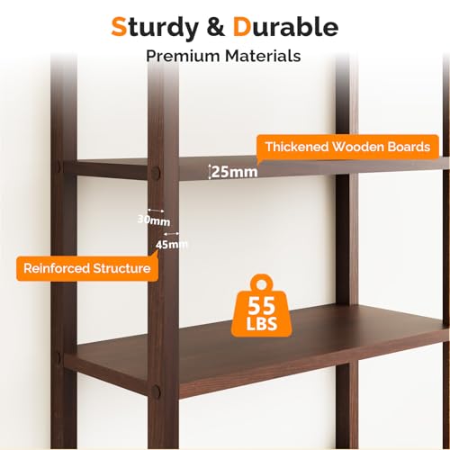 Bookcase with Fluted Doors, 71" Wood Storage Cabinet with Adjustable Shelves, view 6