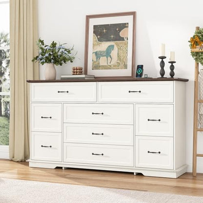 Farmhouse 9 Drawer Dresser for Bedroom, view 4