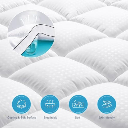 King Size Dual Layer 4 Inch Memory Foam Mattress Topper, view 6
