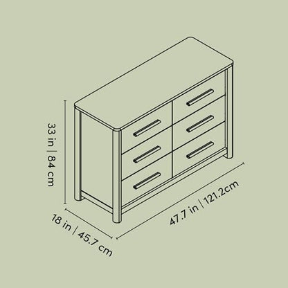 Malta 6 Drawer Dresser, Hazelnut, view 4