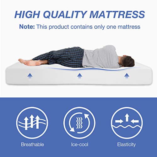 | 8 Inch Queen Mattress | Medium Firm | Gel Memory Foam | White, view 5