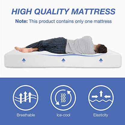 | 8 Inch Queen Mattress | Medium Firm | Gel Memory Foam | White, view 5