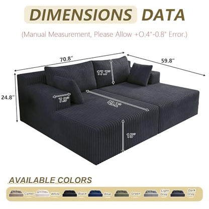 71" Oversized Double Chaise Lounges Indoor, view 3