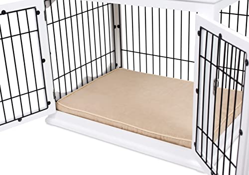 Decorative Dog Kennel with Pet Bed, Small Indoor Pet Crate, Double Door Design, view 8