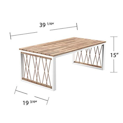 SEI Outdoor Patio Furniture - Wallmond Outdoor Cocktail Table - Transitional Design Natural Solid Wood - Ideal for Patio, Backyard (OD1140700)