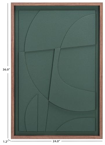 SAFAVIEH Home Collection Nature's Edge Framed Dimensional Art – 24 x 36-Inch Rectangle, Green Lacquer, Modern Design for Living Room or Bedroom