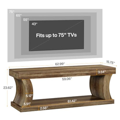 TV Stand for 75 Inch TVs, Entertainment Center with Storage, view 3