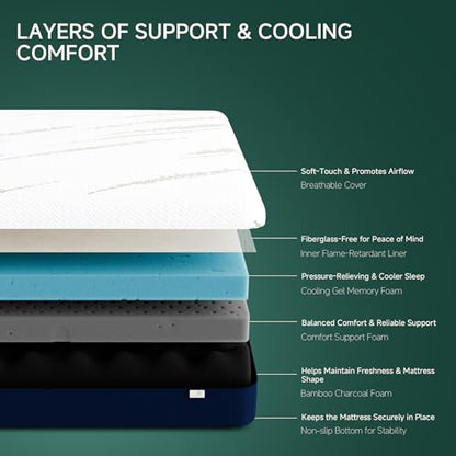 Queen Mattress 10-Inch for Cooler Sleep, view 6