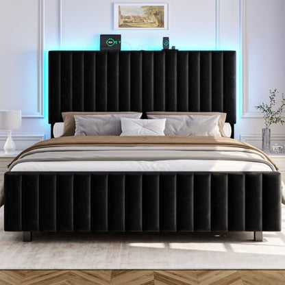 50" Tall Queen Bed Frame with Adjustable Headboard, view 7