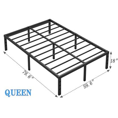 Metal Bed Frame,Queen Size Bed Frame with Storage Space,18 Inch, view 4