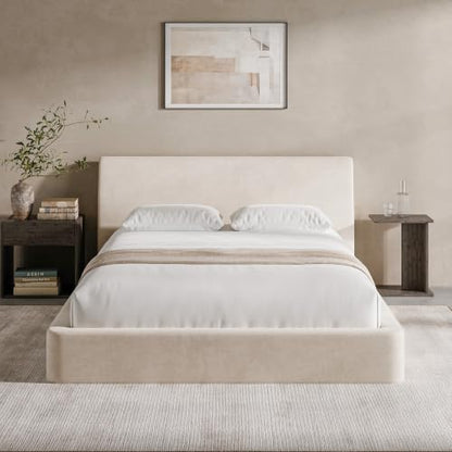 AirFrame Queen Upholstered Bed Frame with Ergonomic Angled Headboard, view 2