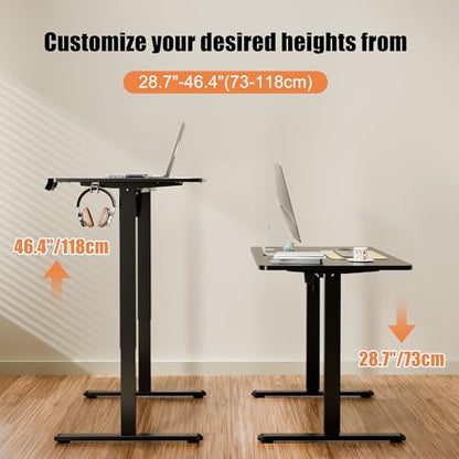 55"x24" Standing Desk, Height Adjustable Sit-Stand Home Office, Black, view 6