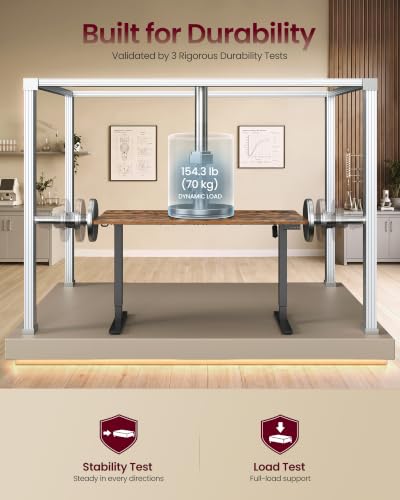 Standing Desk, 63x28 Inch Electric Adjustable Desk, 30-Min Assembly, view 6