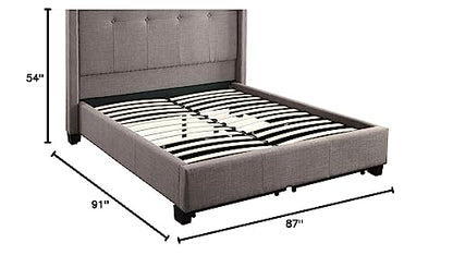 Solid Wood Footboard-Storage Bed, King, Madeleine - Dolphin Linen