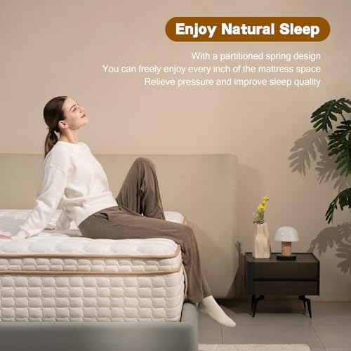 Full Size Mattress,12 Inch Hybrid Full Mattress in a Box with Memory Foam and Pocket Spring for Pressure Relief & Comfort Sleep & Zoned Support, Medium Firm,CertiPUR-US