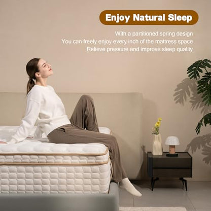 Full Size Mattress,12 Inch Hybrid Full Mattress in a Box with Memory Foam and Pocket Spring for Pressure Relief & Comfort Sleep & Zoned Support, Medium Firm,CertiPUR-US