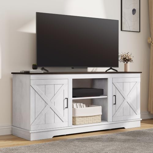 Farmhouse TV Stands for Living Room, Entertainment Center with Storage, view 3