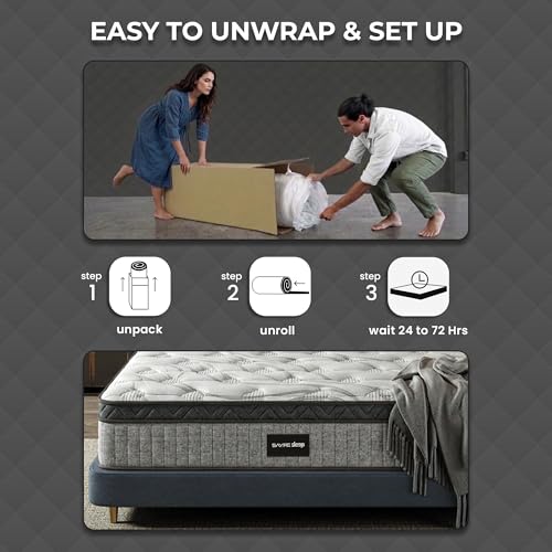 Sayre 10 Inch Queen Hybrid Mattress in a Box Cooling Gel Memory Foam & Pocket Springs, Medium Firm Support for Back Pain Relief, Motion Isolation,CertiPUR-US & Oeko-TEX Certified (80"L x 60"W x 10"Th)