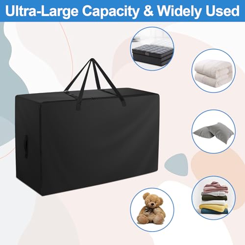 Folding Mattress Bag - 600D Oxford Cloth Heavy Duty Carry Case for Tri-Fold Guest Bed Mattress (Fits 6" Queen Mattress, Black)