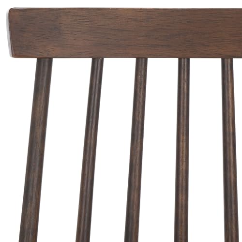 SAFAVIEH Furniture - Burris Side Chair Set of 2 - Dark Walnut - Solid Wood - Modern Clean-Line Design - Ideal for Dining Room, Kitchen, Living Room, 17.7" Seat Height (AMH8511N-SET2)