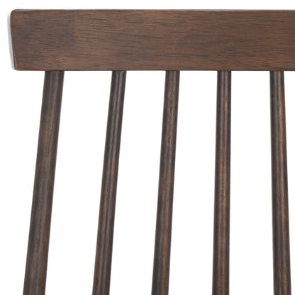 SAFAVIEH Furniture - Burris Side Chair Set of 2 - Dark Walnut - Solid Wood - Modern Clean-Line Design - Ideal for Dining Room, Kitchen, Living Room, 17.7" Seat Height (AMH8511N-SET2)