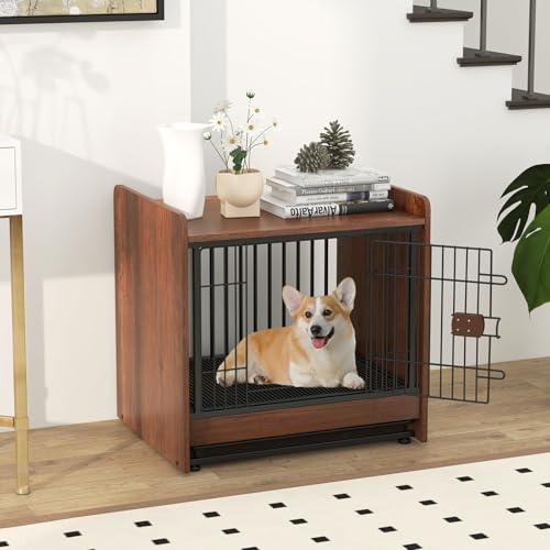 Dog Crate Furniture, Industrial Style Dog Crate with Lockable Door, view 4