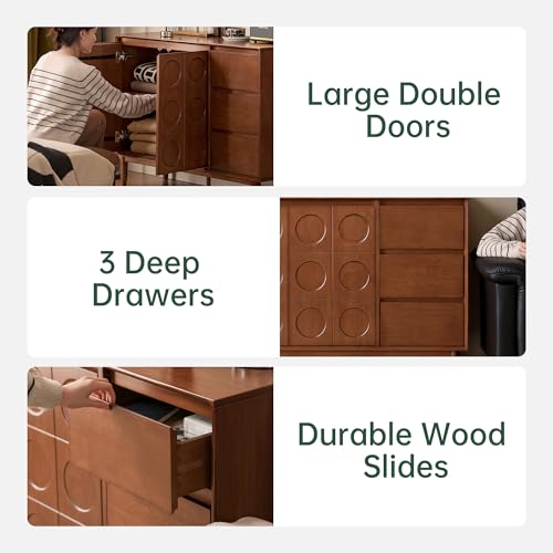 100% Solid Wood Sideboard Buffet Cabinet, view 4