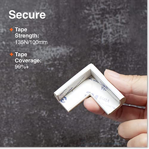 Slimfit Corner Edge Protector for Baby Proofing (Small 15ft Edge 4 Corners), Furniture Safety Bumper Guard, Soft NBR Rubber Foam, 3M Adhesive, Oyster White (Off White)