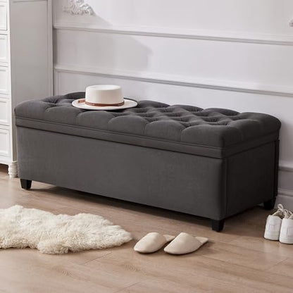 Mangodan Storage Ottoman Bench, Tufted Ottoman with Storage for Living Room, Large Modern Entryway Benchs